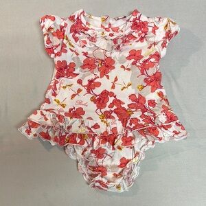 Baker by Ted Baker Red and Pink Ruffled one piece Romper dress